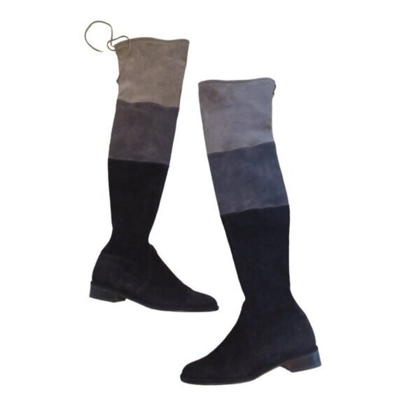 Stuart Weitzman Trio Lowland Suede Over The Knee Boots 7 1/2 Size - Picture 2 of 5